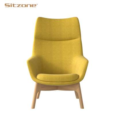 Hot Sale Modern High Wing Back Leisure Fabric Lounge Aarm Chairs