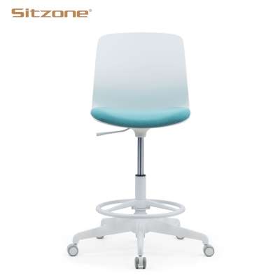 Commercial Furniture Metal Leg Training Swivel Office Bar Chair With Plastic Seat