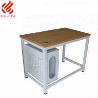 High quality White/Black Office Metal Desk / Steel Table with keyboard and CPU holder